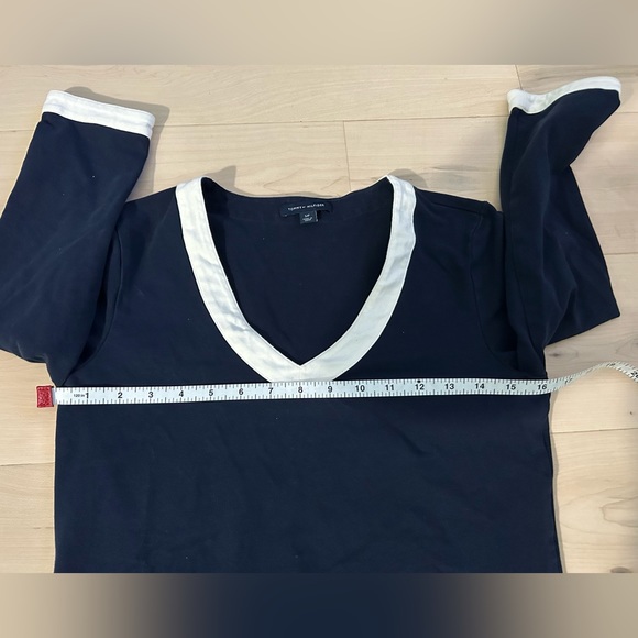 Tommy Hilfiger Navy Stretch Top Sailor Like Style Size Small - Picture 5 of 8